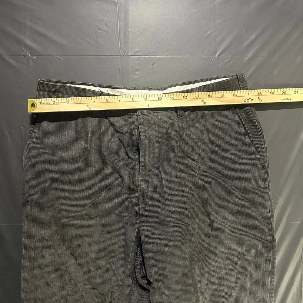 River Trader Mens Gray Corduroy Pants Straight Leg Trousers Size 34/32